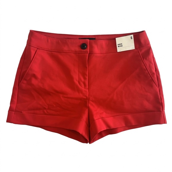 Express Pants - NWT Express Women's Shortie Mid-Rise Shorts Cuffed Pockets Stretch Preppy Size 6